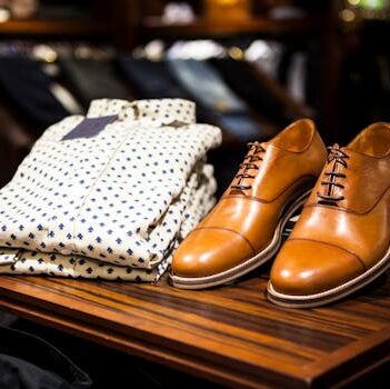 Pair of Brown Leather Casual Shoes on Table